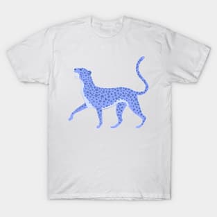 Blue Leopard Drawing T-Shirt